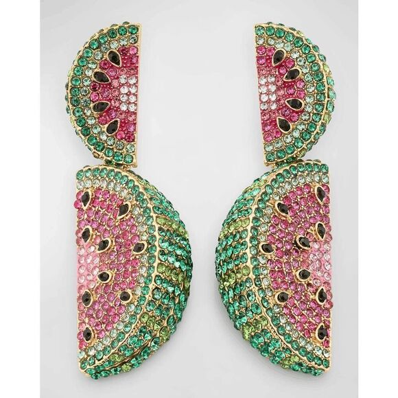 ๐ BAUBLEBAR Crystal WatermelonโSlice Drop Statement Earrings NEW IN BOX - Picture 5 of 14